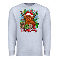 Heather Grey mooey christmas Premium Sweatshirt - Zillion Design Studio