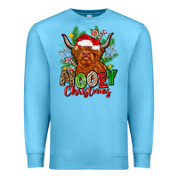 Ocean Blue mooey christmas Premium Sweatshirt - Zillion Design Studio