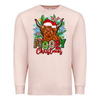 Pale Pink mooey christmas Premium Sweatshirt - Zillion Design Studio