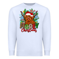 White mooey christmas Premium Sweatshirt - Zillion Design Studio
