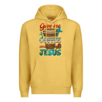 Antique Gold give me coffee and jesus Premium Hoodie - BundleAndBundleShop
