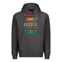 Charcoal Heather give me coffee and jesus Premium Hoodie - BundleAndBundleShop