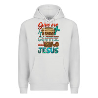 Dove Grey give me coffee and jesus Premium Hoodie - BundleAndBundleShop