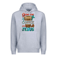 Heather Grey give me coffee and jesus Premium Hoodie - BundleAndBundleShop