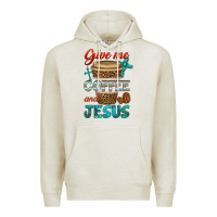 Oatmeal Heather give me coffee and jesus Premium Hoodie - BundleAndBundleShop