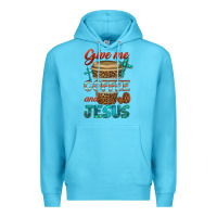 Ocean Blue give me coffee and jesus Premium Hoodie - BundleAndBundleShop