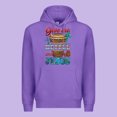 Give Me Coffee And Jesus Premium Hoodie Designed By Bundleandbundleshop