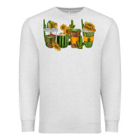 Oatmeal Heather cactus coffee cups Premium Sweatshirt - texasbilliewilder