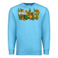Ocean Blue cactus coffee cups Premium Sweatshirt - texasbilliewilder