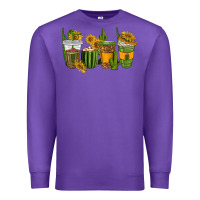 Purple cactus coffee cups Premium Sweatshirt - texasbilliewilder