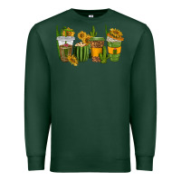 Sports Green cactus coffee cups Premium Sweatshirt - texasbilliewilder
