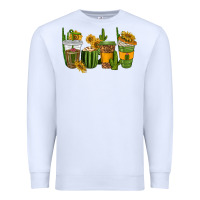 White cactus coffee cups Premium Sweatshirt - texasbilliewilder