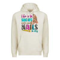 Oatmeal Heather life is to short wait your nails to dry bbs Premium Hoodie - BundleAndBundleShop