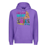 Purple life is to short wait your nails to dry bbs Premium Hoodie - BundleAndBundleShop