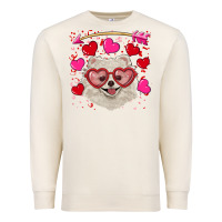 Sandshell Valentine's day white pomeranian Premium Sweatshirt - RanaPortraitStore