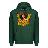 Sports Green butterfly afro woman juneteenth Premium Hoodie - AdoDesignShop