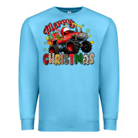 Ocean Blue merry christmas truck Premium Sweatshirt - Zillion Design Studio