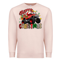 Pale Pink merry christmas truck Premium Sweatshirt - Zillion Design Studio