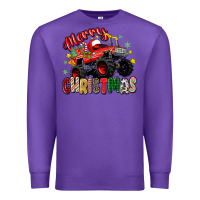 Purple merry christmas truck Premium Sweatshirt - Zillion Design Studio