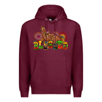 Burgundy blessed afro woman hands Premium Hoodie - AdoDesignShop