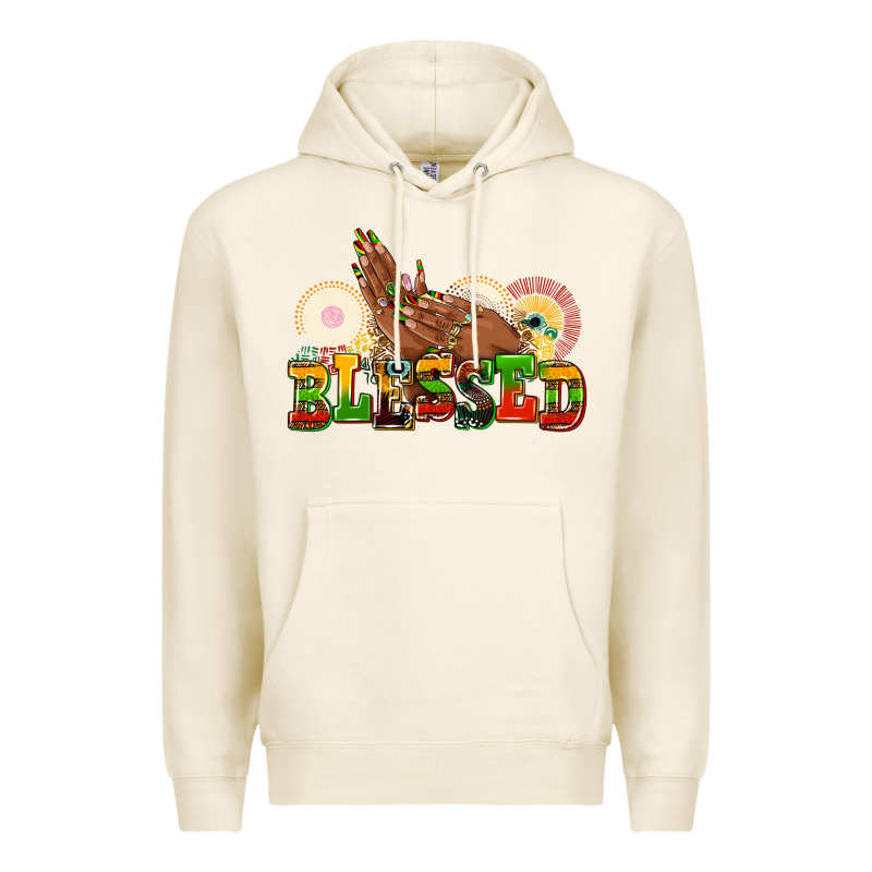 Blessed Afro Woman Hands Premium Hoodie by AdoDesignShop | Teevron