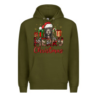 Army Green merry christmas pitbull Premium Hoodie - JahusDesignShop