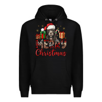 Black merry christmas pitbull Premium Hoodie - JahusDesignShop
