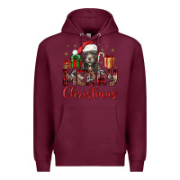 Burgundy merry christmas pitbull Premium Hoodie - JahusDesignShop