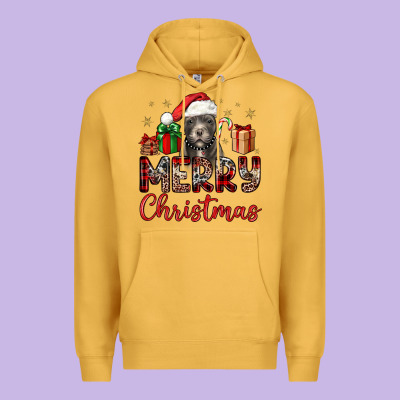 Merry Christmas Pitbull Premium Hoodie Designed By Jahusdesignshop