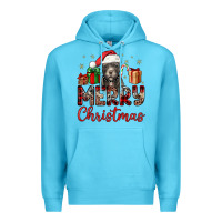 Ocean Blue merry christmas pitbull Premium Hoodie - JahusDesignShop