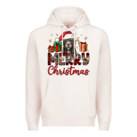 Pale Pink merry christmas pitbull Premium Hoodie - JahusDesignShop