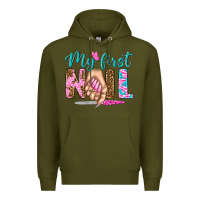 Army Green my first nail bbs Premium Hoodie - BundleAndBundleShop