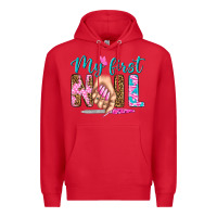Red my first nail bbs Premium Hoodie - BundleAndBundleShop
