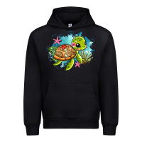 Black ocean with turtle Urban Hoodie - AdoDesignShop