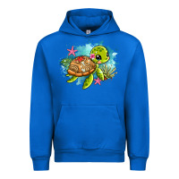 Cobalt ocean with turtle Urban Hoodie - AdoDesignShop