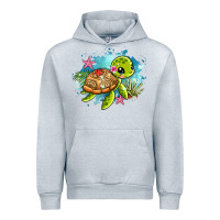 Heather Grey ocean with turtle Urban Hoodie - AdoDesignShop