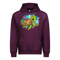 Mauve Wine ocean with turtle Urban Hoodie - AdoDesignShop