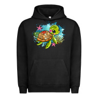 Pigment Black ocean with turtle Urban Hoodie - AdoDesignShop