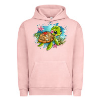 Pigment Salmon ocean with turtle Urban Hoodie - AdoDesignShop