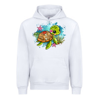 White ocean with turtle Urban Hoodie - AdoDesignShop