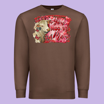 Premium Sweatshirt Valentine's day you moo ve me charolais cow