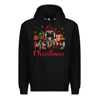 Black merry christmas pug Premium Hoodie - JahusDesignShop