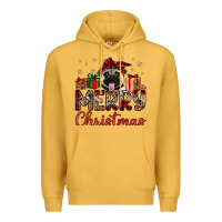 Mustard merry christmas pug Premium Hoodie - JahusDesignShop