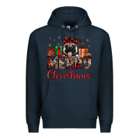 Navy merry christmas pug Premium Hoodie - JahusDesignShop
