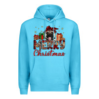 Ocean Blue merry christmas pug Premium Hoodie - JahusDesignShop