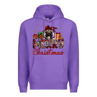 Purple merry christmas pug Premium Hoodie - JahusDesignShop