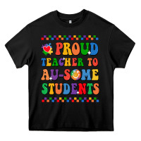 Black Proud Teacher to au-some student Heavy Core Tee - CowhideDigitalArt