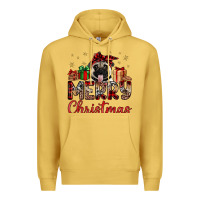 Antique Gold merry christmas pug Premium Hoodie - JahusDesignShop
