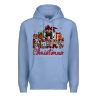 Colony Blue merry christmas pug Premium Hoodie - JahusDesignShop