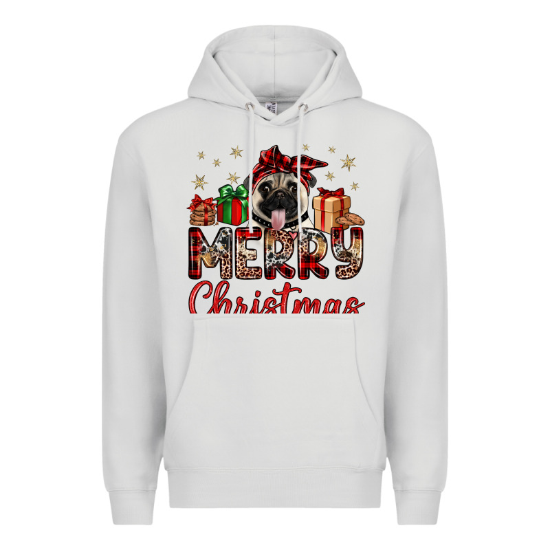 Merry Christmas Pug Premium Hoodie by JahusDesignShop | Teevron